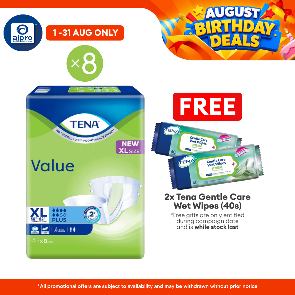 (B) Tena Value Plus (XL) 8s (8s) | Comfortable Fit Tena