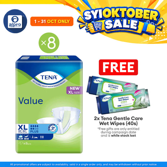 (B) Tena Value Plus (XL) 8s (8s) | Comfortable Fit