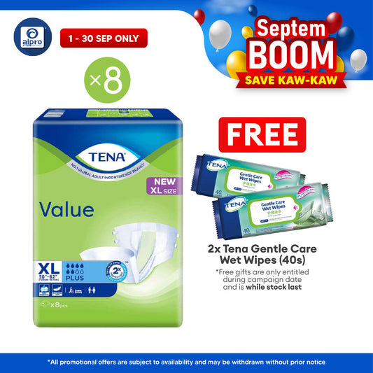 (B) Tena Value Plus (XL) 8s (8s) | Comfortable Fit Tena