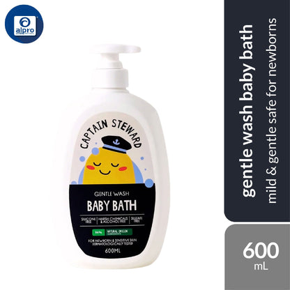 Captain Steward Baby Bath 600mL | Mild & Gentle Safe for Newborns and Sensitive Skins Captain Steward