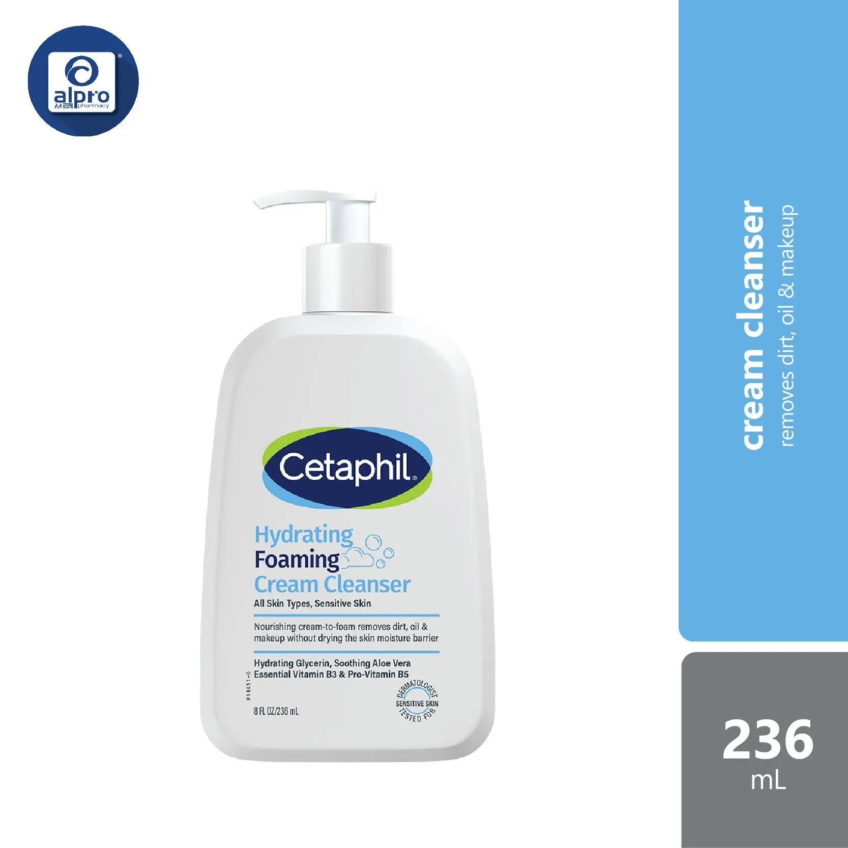Cetaphil Hydrating Foaming Cream Cleanser 236ml | Hydrates And Soothes The Skin Cetaphil