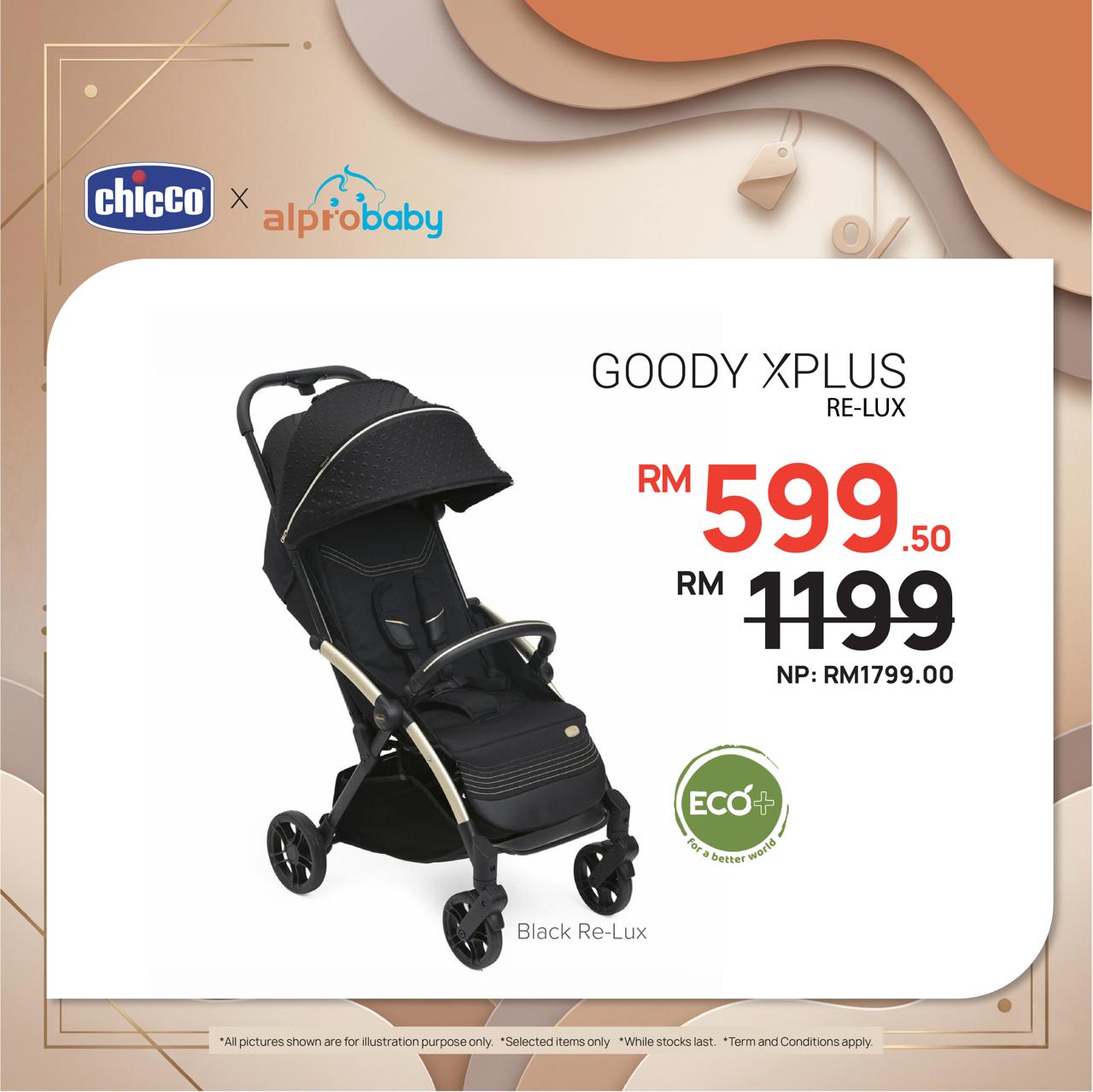 [Alpro Baby] Chicco Goody XPlus Stroller 1s | One-Touch Auto Folding System & Compact Travel Design Chicco