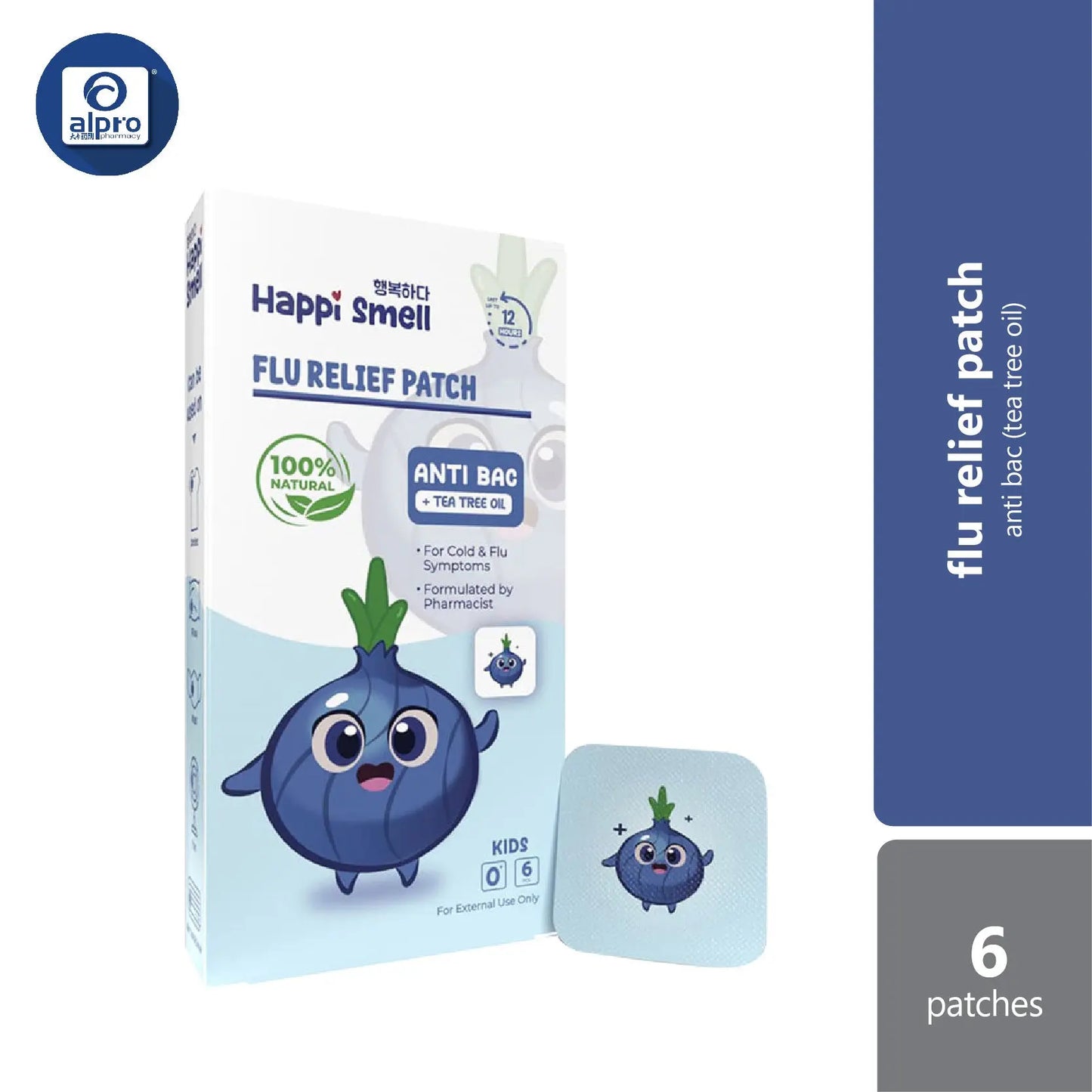 Medicrew Happi Smell Onion Essential Oil Patch Anti Bac 6s | Help to Reduce Bacterial Growth Medicrew Healthcare