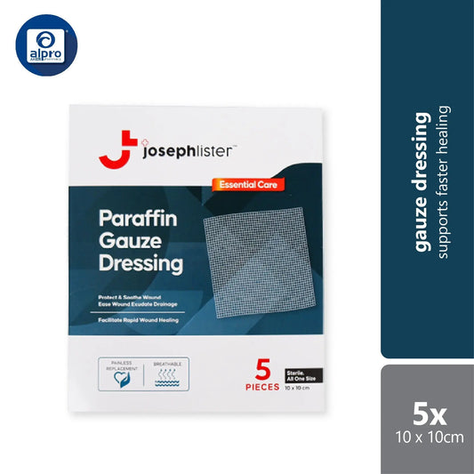 Josephlister Parrafin Gauze Dressings 10cmx10cm 5s | Protect & Soothe Wound Josephlister