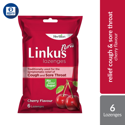 Linkus Nova Cheery Lozenges 6s | Relief Cough & Throat Herbion