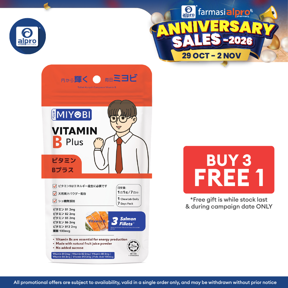 Miyobi Vitamin B Plus Chewable Tablet 7s | No Added Sucrose