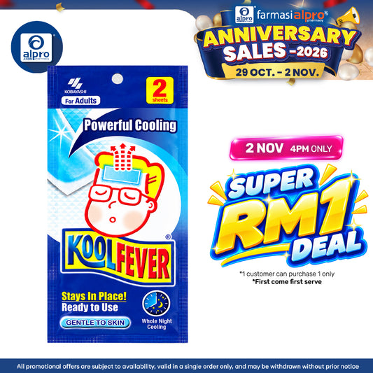 Koolfever Cooling Gel Sheet - Adult 2s