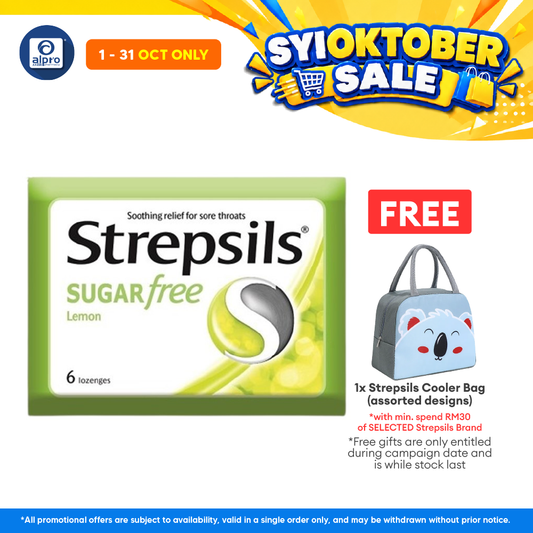 Strepsils Lemon Sugar Free 6s| Soothing Effective Relief for Throat