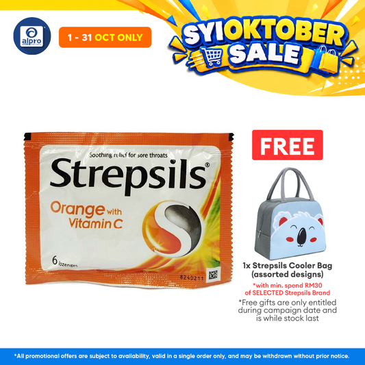 Strepsils Orange with Vitamin C 100 6s | Soothing Effective Relief for Throat