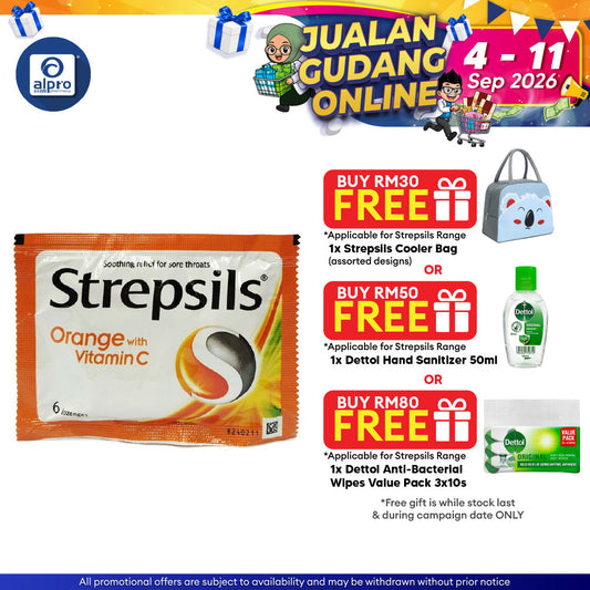 Strepsils Orange with Vitamin C 100 6s | Soothing Effective Relief for Throat Strepsils