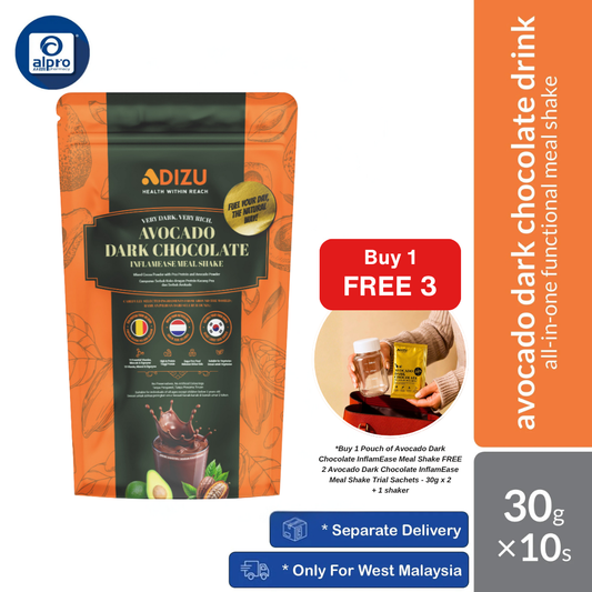ADIZU Avocado Dark Chocolate InflamEase Meal Shake 30g × 10s | All-In-One Functional Meal Shake