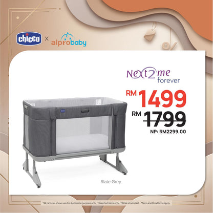 [Alpro Baby] Chicco Next2Me Forever Co-Sleeping Cot 1s | Safe Side-Sleeping with Easy Parent Access Chicco