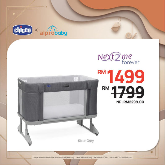 [Alpro Baby] Chicco Next2Me Forever Co-Sleeping Cot 1s | Safe Side-Sleeping with Easy Parent Access Chicco