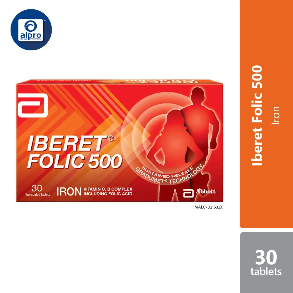 Abbott Iberet Folic-500 30s | Gentle Iron Support For Daily Abbott OTC