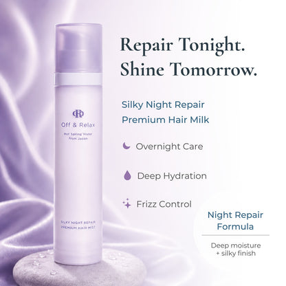 Off & Relax Silky Night Repair Premium Hair Milk 80ml | Deep Hair Repair