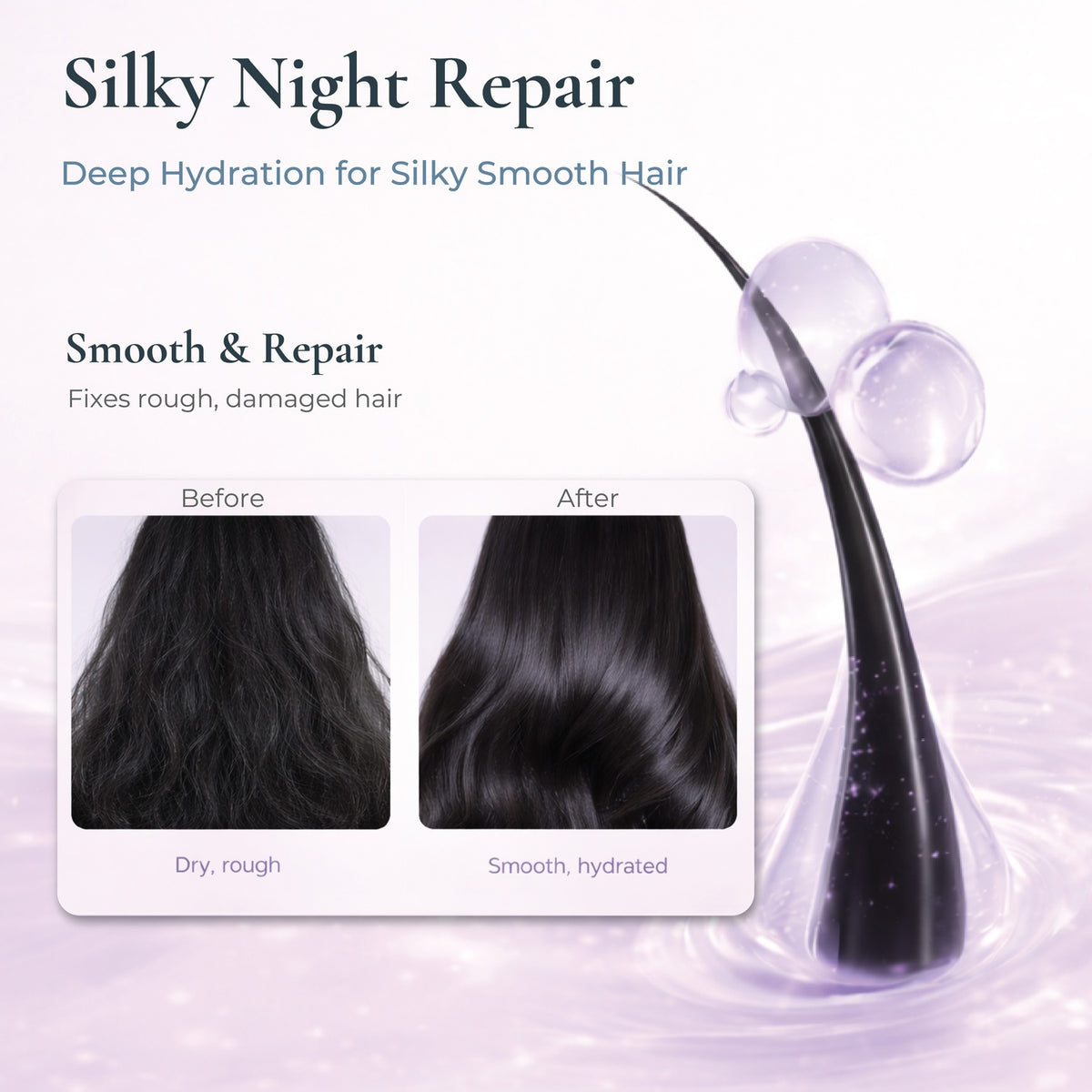 Off & Relax Spa Treatment Silky Night Repair Violet Musk Scent 460ml | Smooth and Moisturize