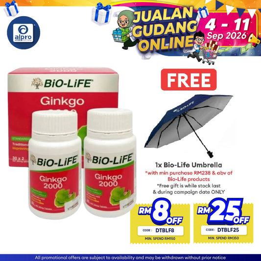 Bio-life Ginkgo 2000 2x30s | Heart Health (Exp: 2/2025) Bio-life