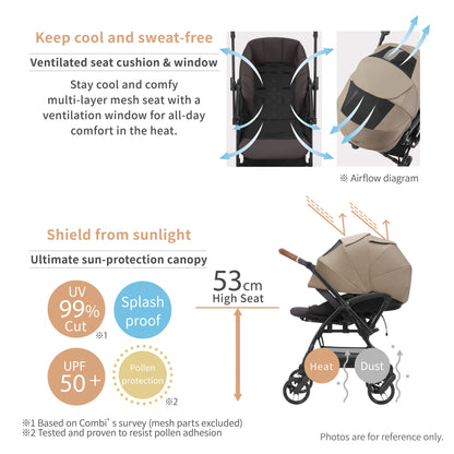 Combi Sugocal S Baby Stroller | Auto Slide Seat