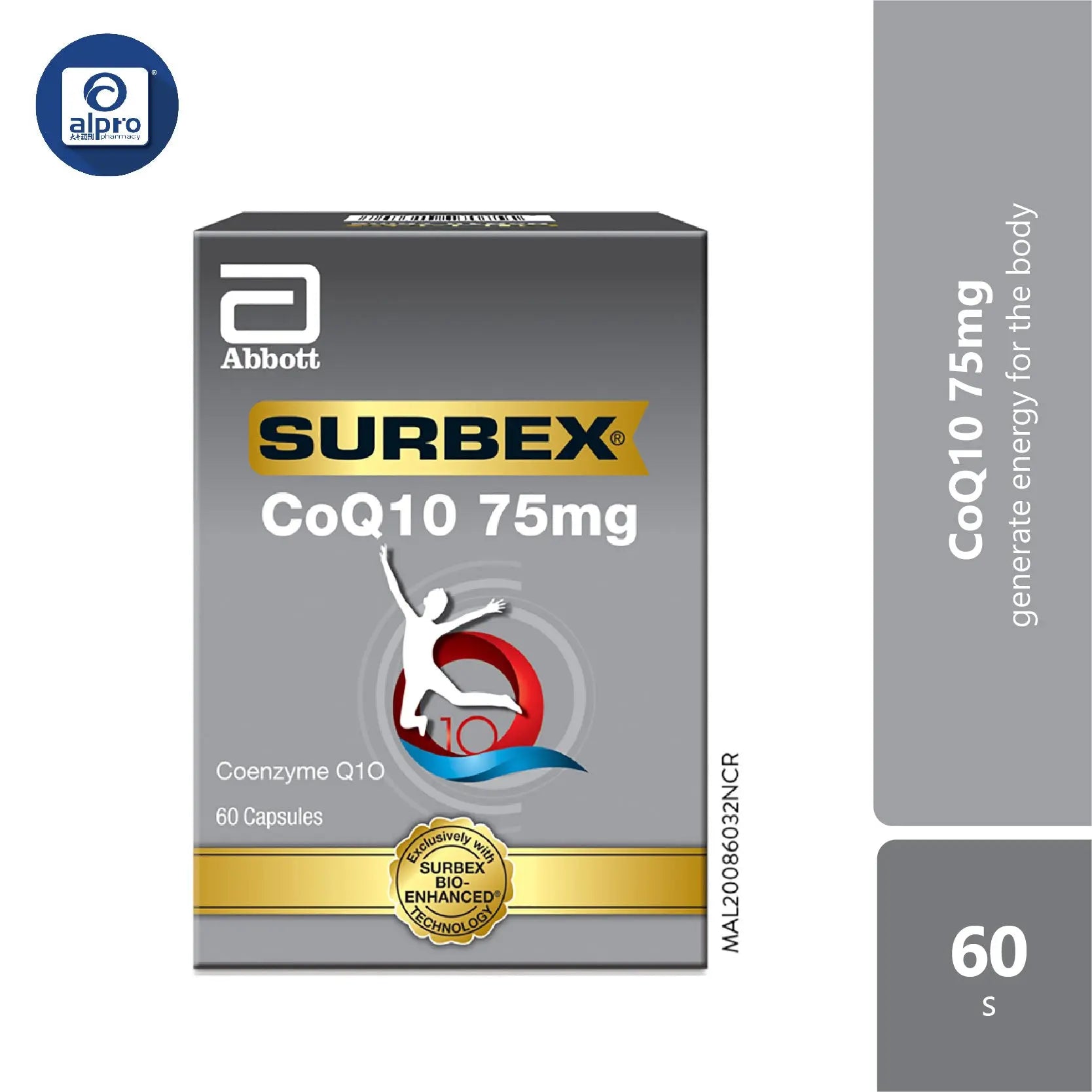 Abbott Surbex Coq10 75mg 60s | Heart Health Abbott Surbex