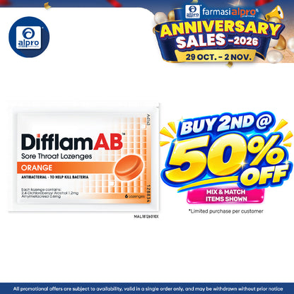 Difflamab Loz (orange) 6's | for Sore Throat