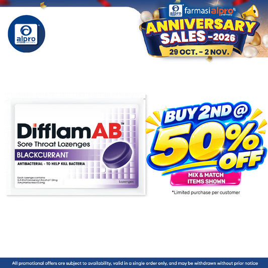 Difflamab Loz (blackcurrant) 6's | for Sore Throat