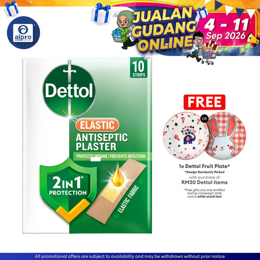 Dettol Antiseptic Plaster Elastic 10strips | Keeping Wound Clean & Leaves No Residue Alpro Tshirt