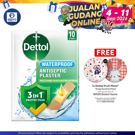 Dettol Antiseptic Plaster Waterproof 10strips | Protects Wound & Prevents Infection Alpro Tshirt