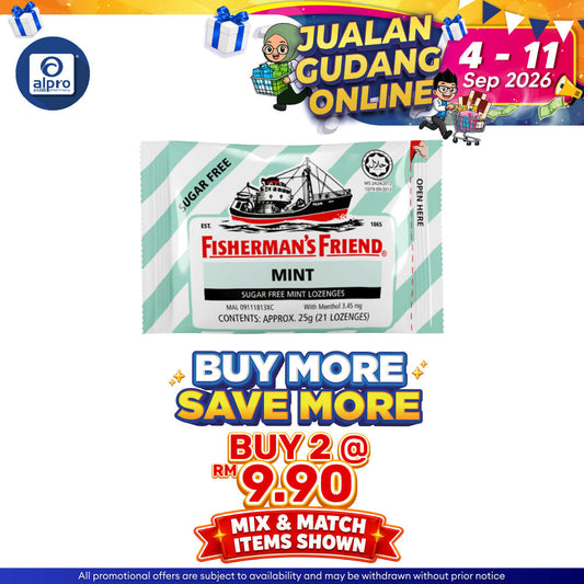 Fishermans Friend Sugar Free 25g 1s (Mint/Lemon/Apple & Cinnamon/Cherry/Original/Blackcurrant) Fishermans Friend