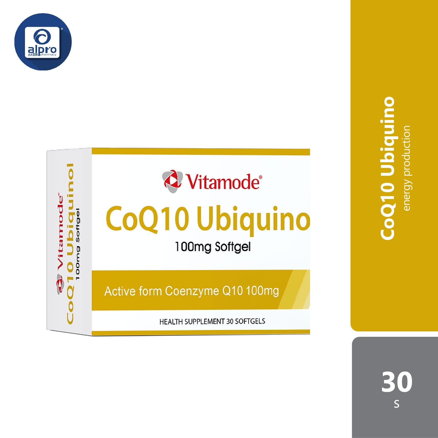 Vitamode CoQ10 Ubiquinol 100mg Softgel 30s | Antioxidant Protection Vitamode