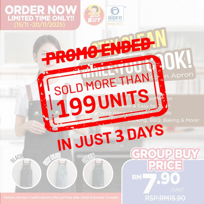 [Group Buy Delivery Starts: 9/12/2025]  Oil-Proof Kitchen Apron 1s (Sky Blue/Black/Green) Group Buy