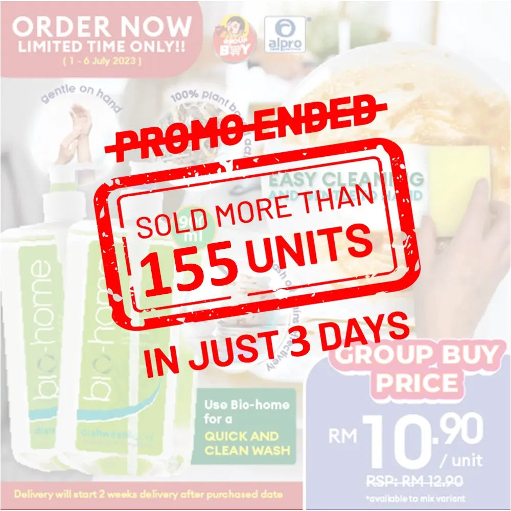 [Group Buy. Delivery starts on 12/7/2023] Bio-Home Dishwashing Liquid 900ml  | 5x concentrated Bio-home