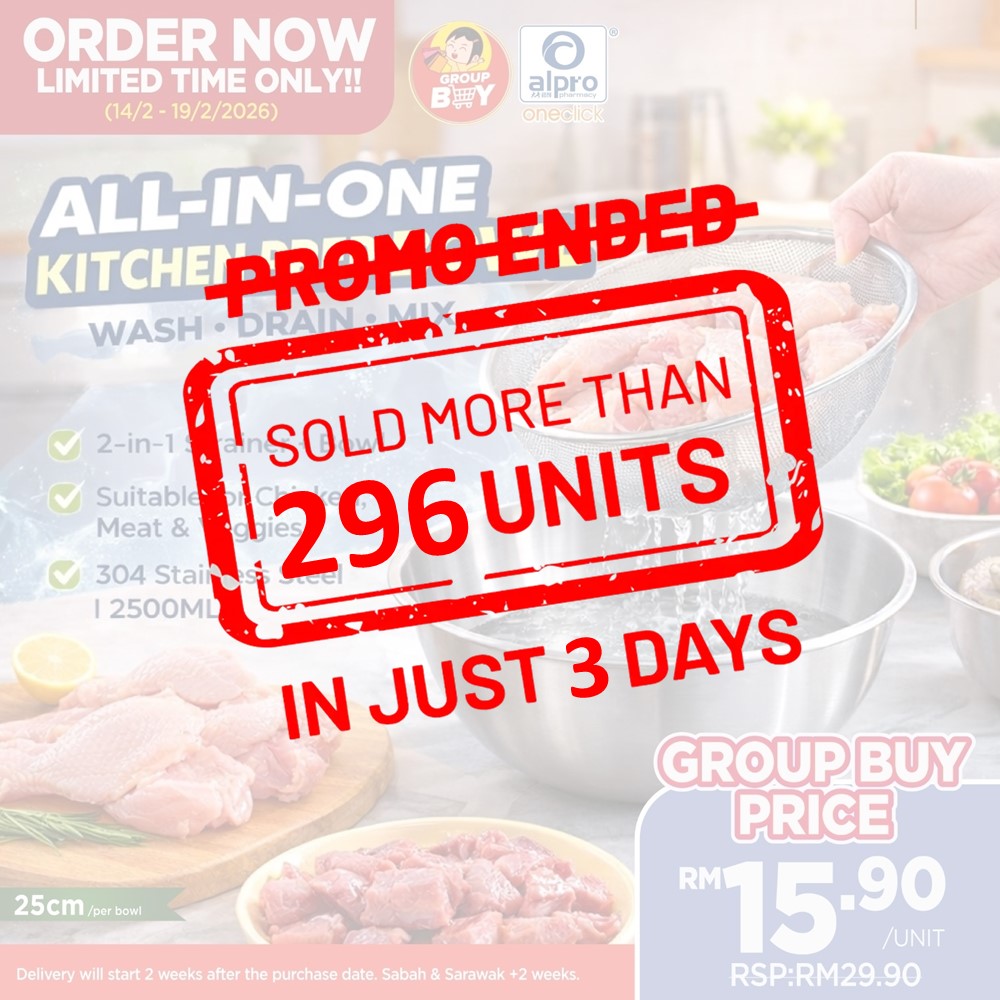 [Group Buy Delivery Starts: 17/3/2026] Stainless Steel Multipurpose Colander Bowl 25cm Group Buy