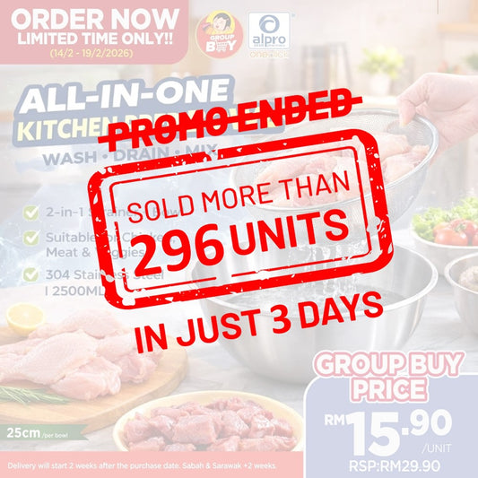 [Group Buy Delivery Starts: 17/3/2026] Stainless Steel Multipurpose Colander Bowl 25cm Group Buy