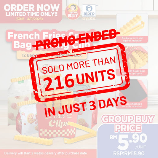 [Group Buy Delivery Starts: 22/09/2025] French Fries Sealing Clip Snack - 12's Group Buy