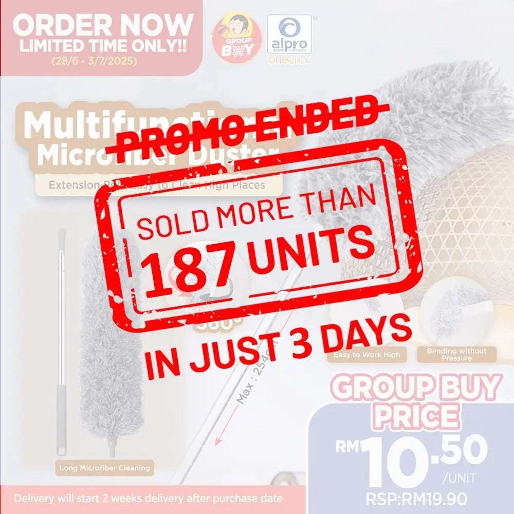 [Group Buy Delivery Starts: 18/07/2025] Long Microfiber Cleaning Duster 1s Group Buy