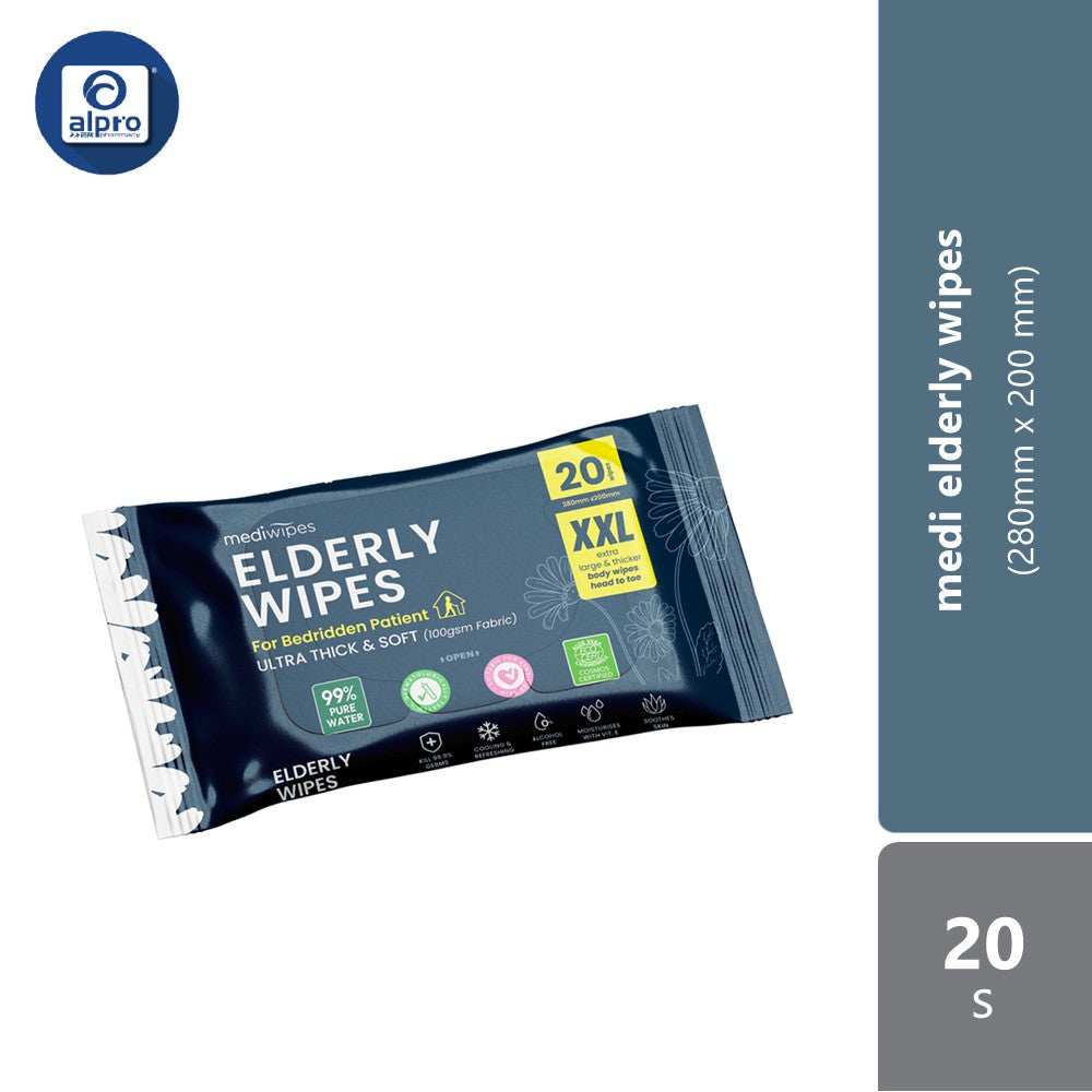 Medi Elderly Wipes 20s (280mm X 200mm) | Gentle On Skin Medi+