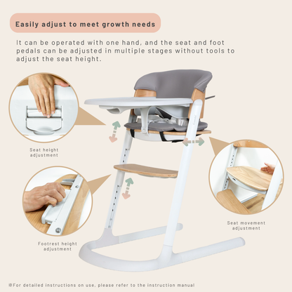 Combi Everseat High Chair (White/ Dark Grey) | U-Shaped Base