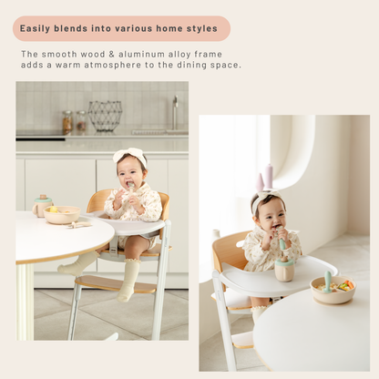 Combi Everseat High Chair (White/ Dark Grey) | U-Shaped Base
