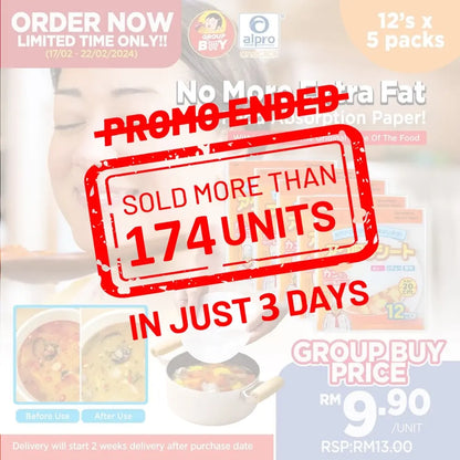 [Group Buy] Food Oil Absorption Paper 12s x 5packs Group Buy