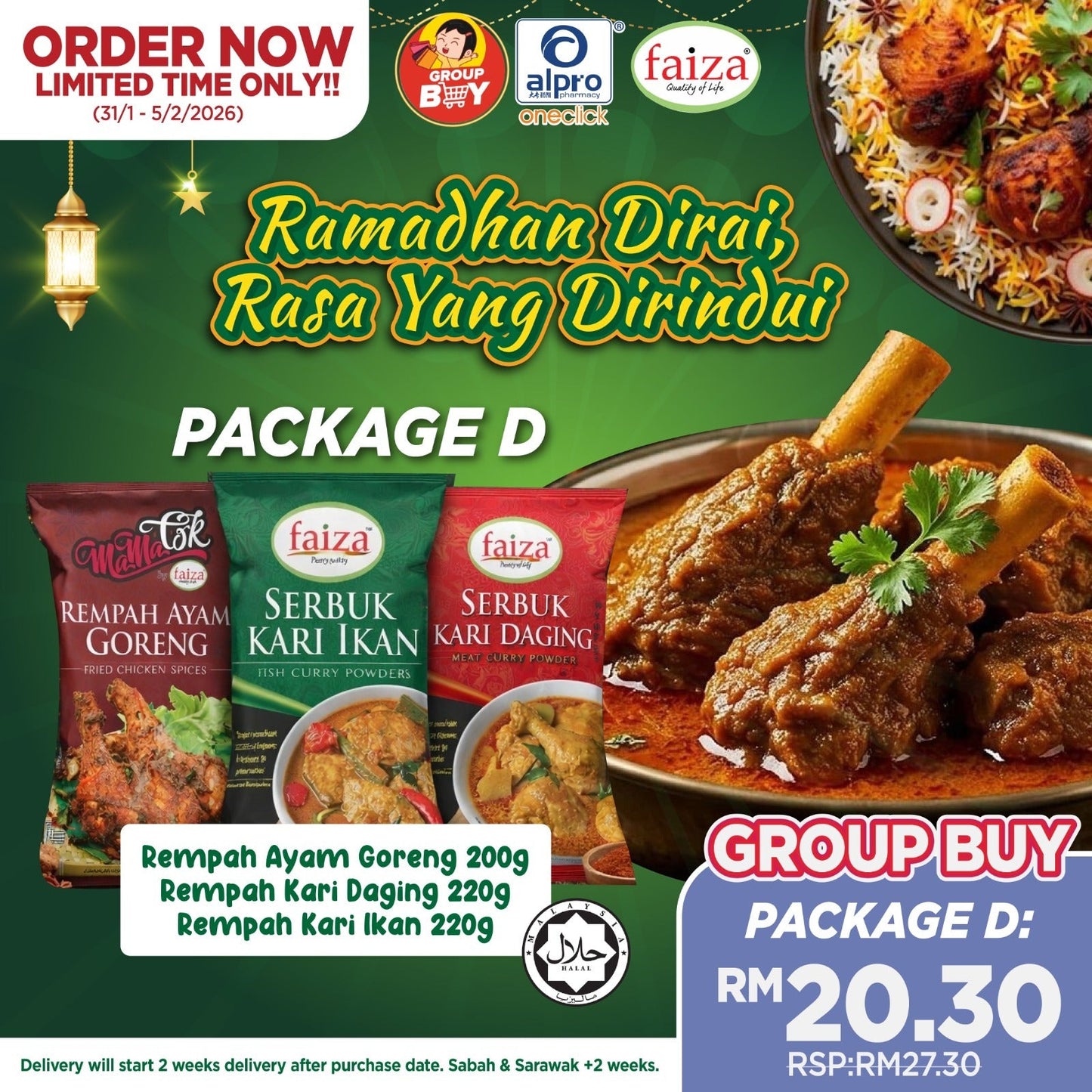[Group Buy Delivery Starts: 2/3/2026] Faiza Rempah (Package A/B/C/D) Group Buy