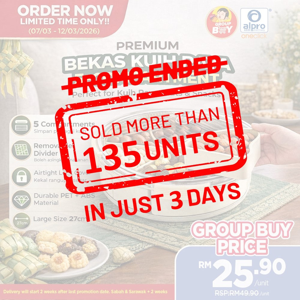 [Group Buy Delivery Starts: 6/4/2026] Premium Bekas Kuih Raya 5-Compartment 1s Group Buy