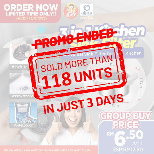 [Group Buy Delivery Starts: 20/1/2025]  3 In 1 Kitchen Sink Filter | Convenient & Practical Group Buy