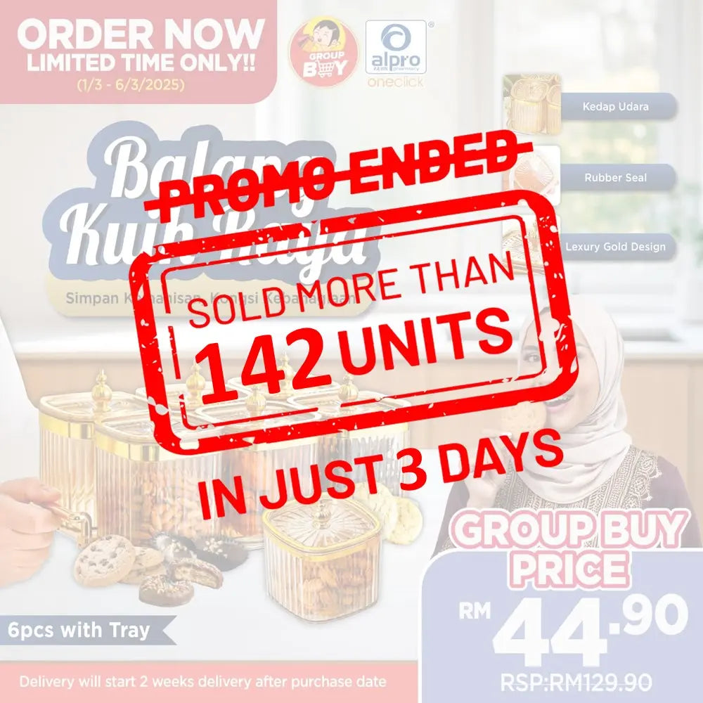 [Group Buy. Delivery starts: 17/2/2025] 6pcs Kuih Raya Storage and tray | 1 set Group Buy