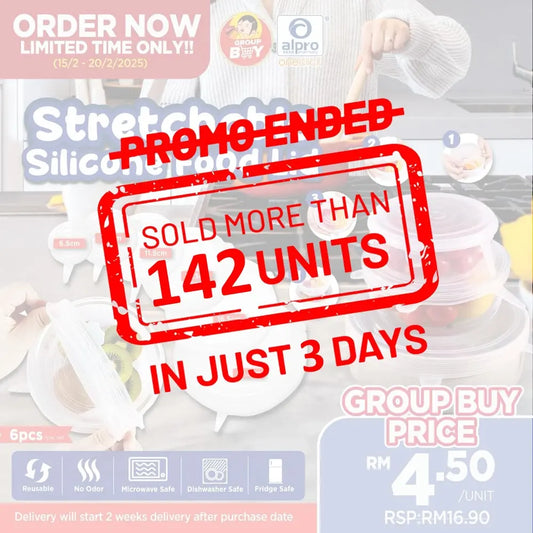 [Group Buy. Delivery Starts 3/3/2025] Stretchseal 6Pcs Silicone Lid Cover Group Buy