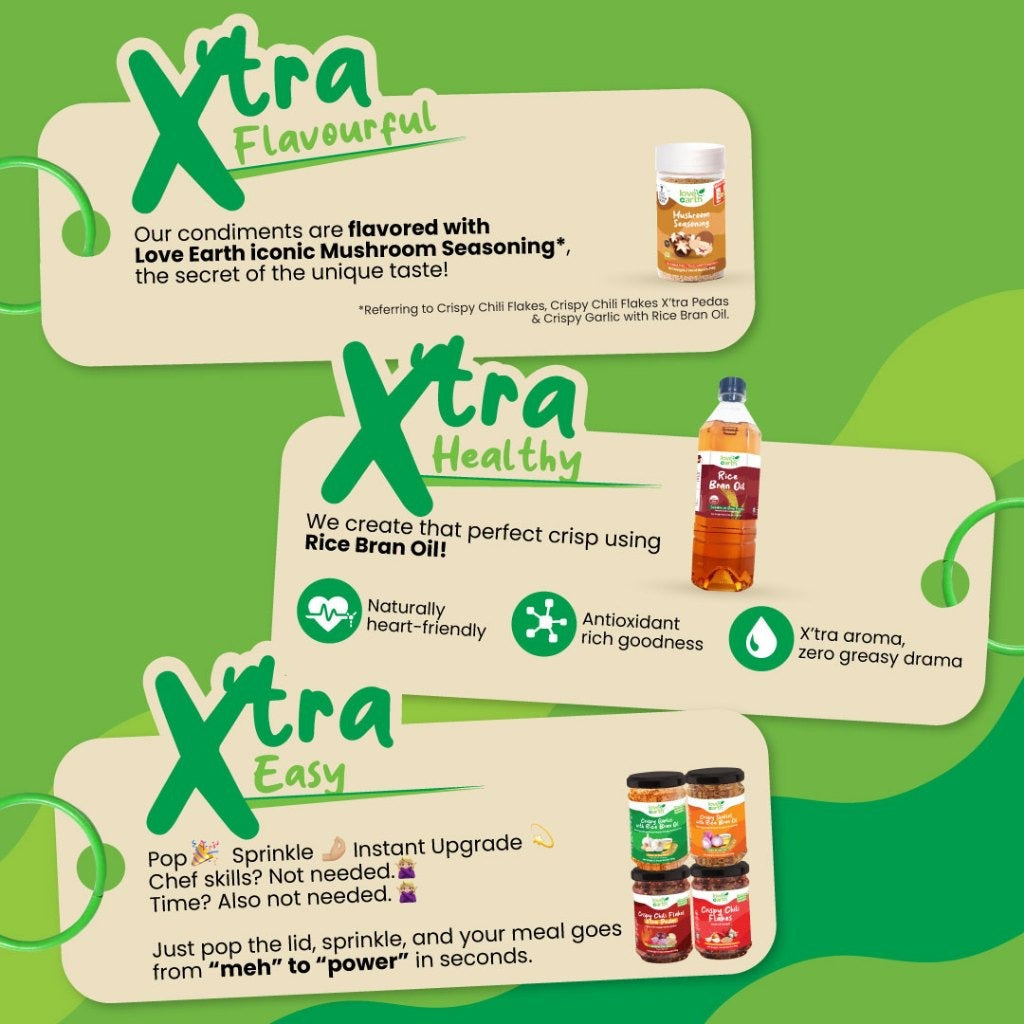 Love Earth Crispy Chilli Flakes Xtra Pedas 180g | Vegetarian Friendly & Zero MSG Love Earth
