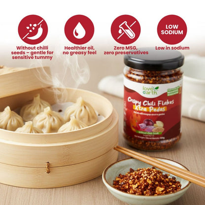 Love Earth Crispy Chilli Flakes Xtra Pedas 180g | Vegetarian Friendly & Zero MSG Love Earth