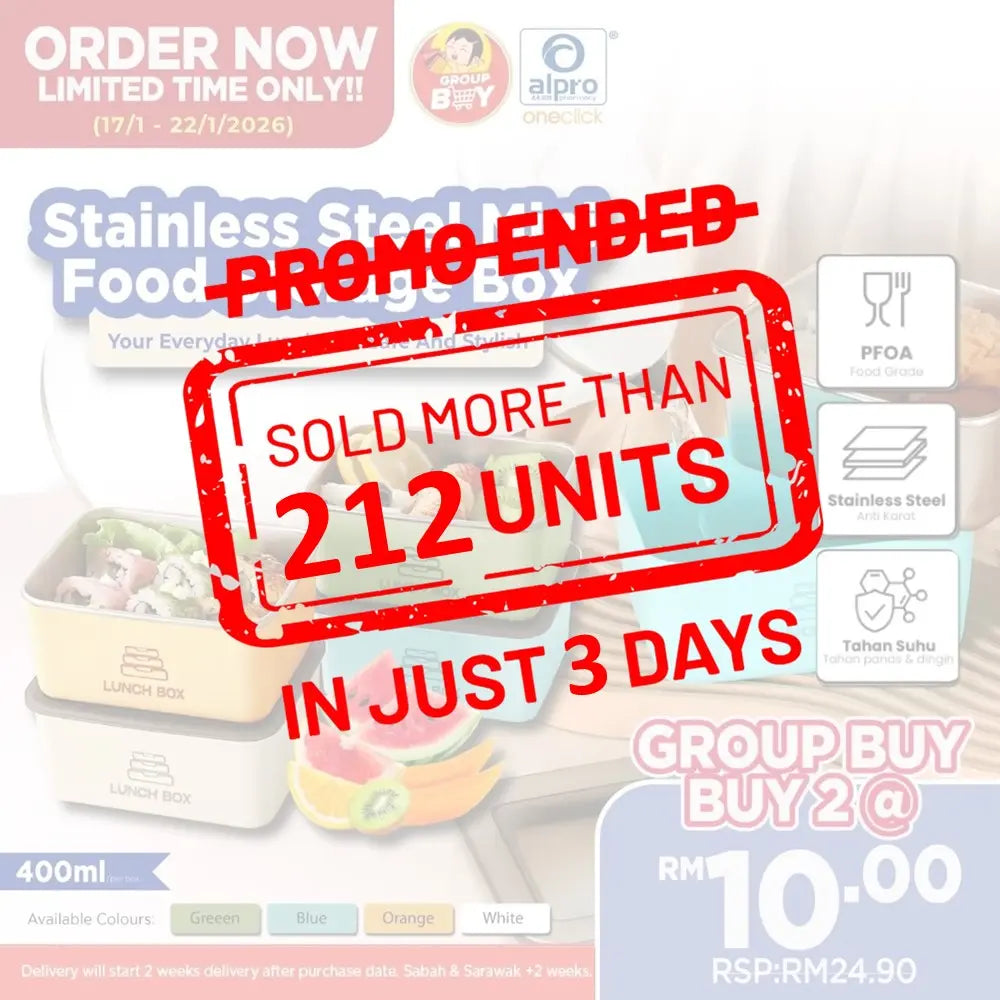 [Group Buy Delivery Start: 19/2/2026] Portable Mini Lunch Box 1s (Green/ White/ Blue/ Orange) Group Buy