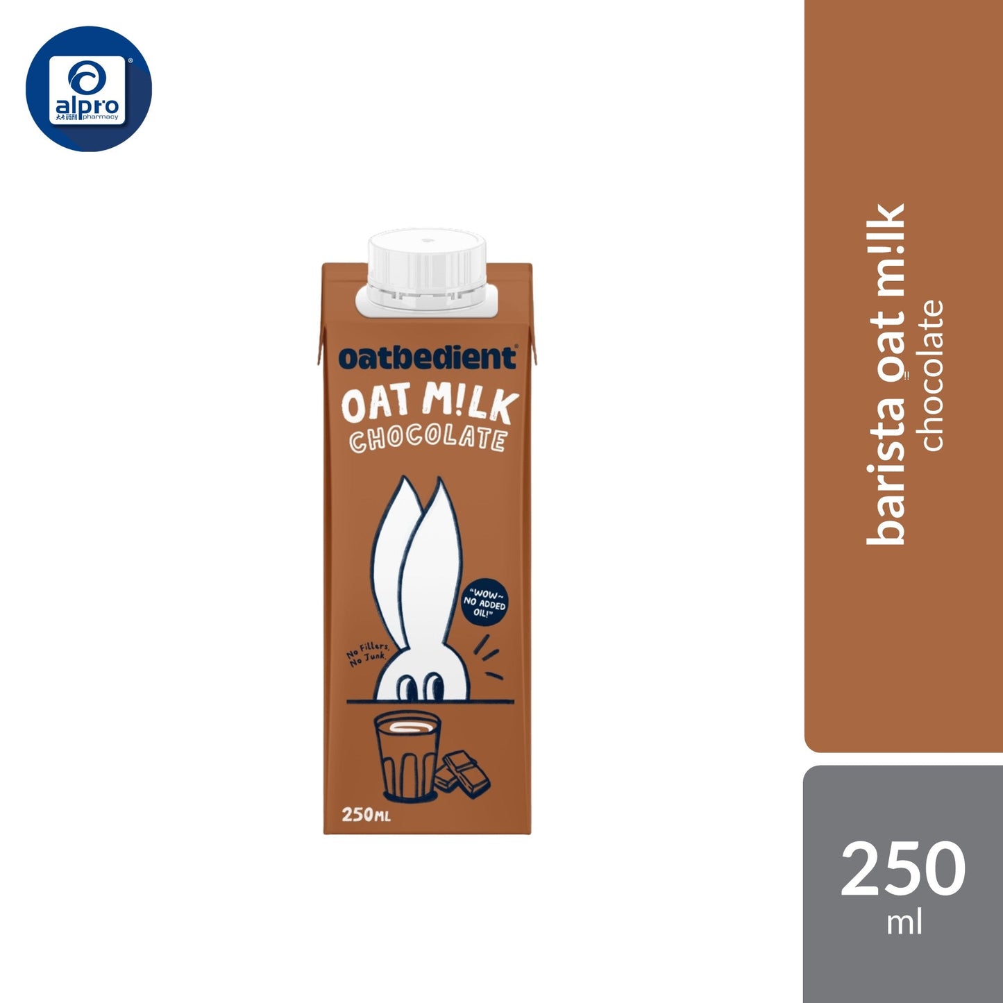 Oatbedient Oat Milk (Barista/ Chocolate) 250ml | Smooth & Creamy with Natural Sweet Oatbedient