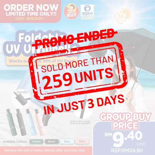 [Group Buy Delivery Starts: 12/09/2025] Sun Umbrella Sunscreen UV 1s (Black/ Pink/ Green/ Blue) Group Buy