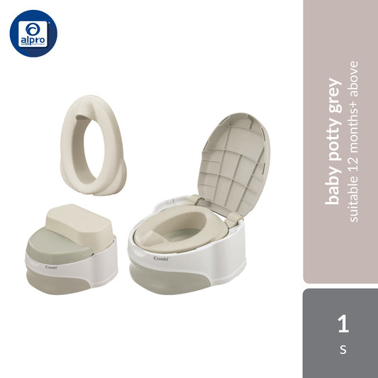 Combi Baby Label Step Up Potty (Grey) | Potty Training Seat & Step Stool